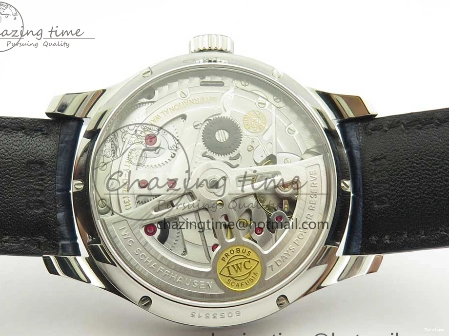 MIROTIME 1219 Affordable Portuguese Real PR Real Annual Calendar IW5035 ZF 1:1 Best Edition White Dial Blue Markers on Blue Leather Strap A 7143